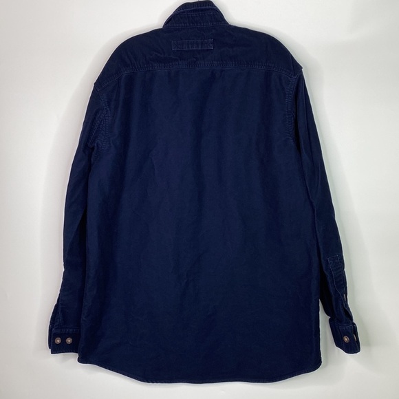 Duluth Trading Heavyweight Cotton Long Sleeve Button Up Shirt Blue 52000 L Tall - Picture 2 of 5